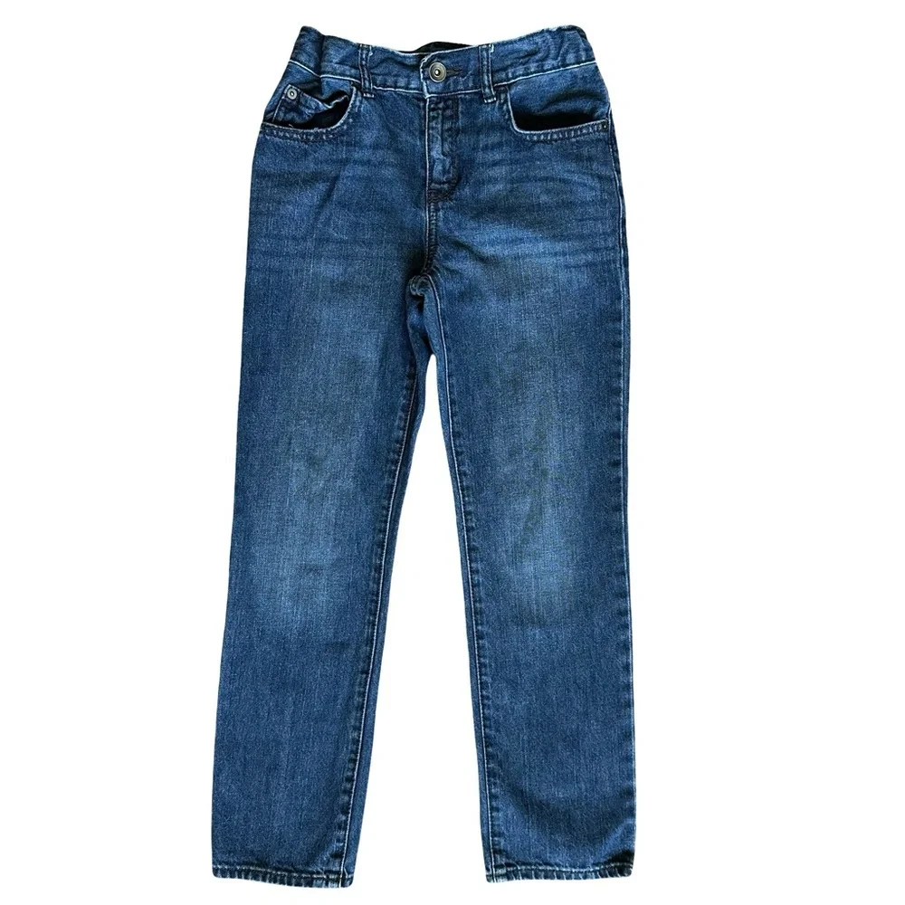 Children's Place size 8 boys dark wash blue straight denim jeans